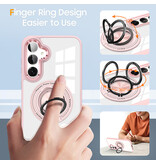 Smart Smart Magnetic met 360 Graden Standaard Hoesje voor Samsung Galaxy S26 Plus - Roze