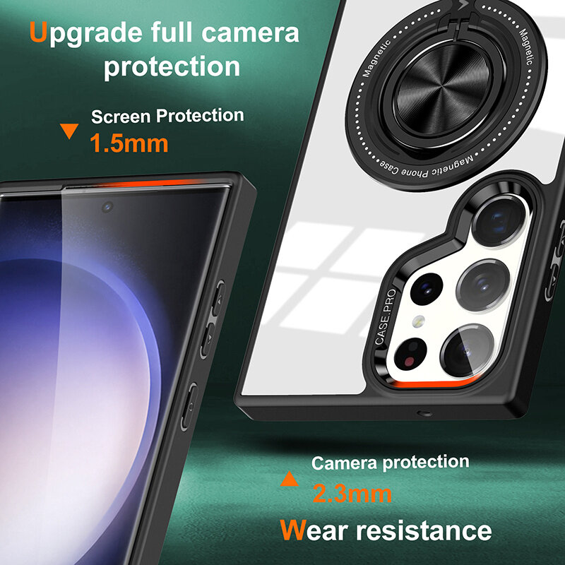 Smart Smart Magnetisk med 360 Graders Stand Cover til Samsung Galaxy S26 Ultra - Sort