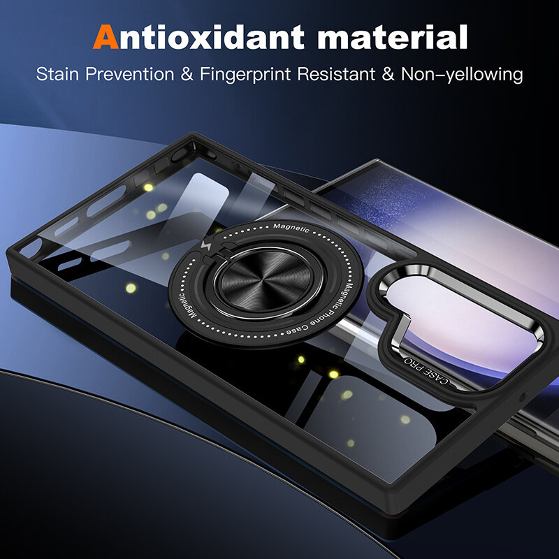 Smart Smart Magnetic met 360 Graden Standaard Hoesje voor Samsung Galaxy S26 Ultra - Zwart