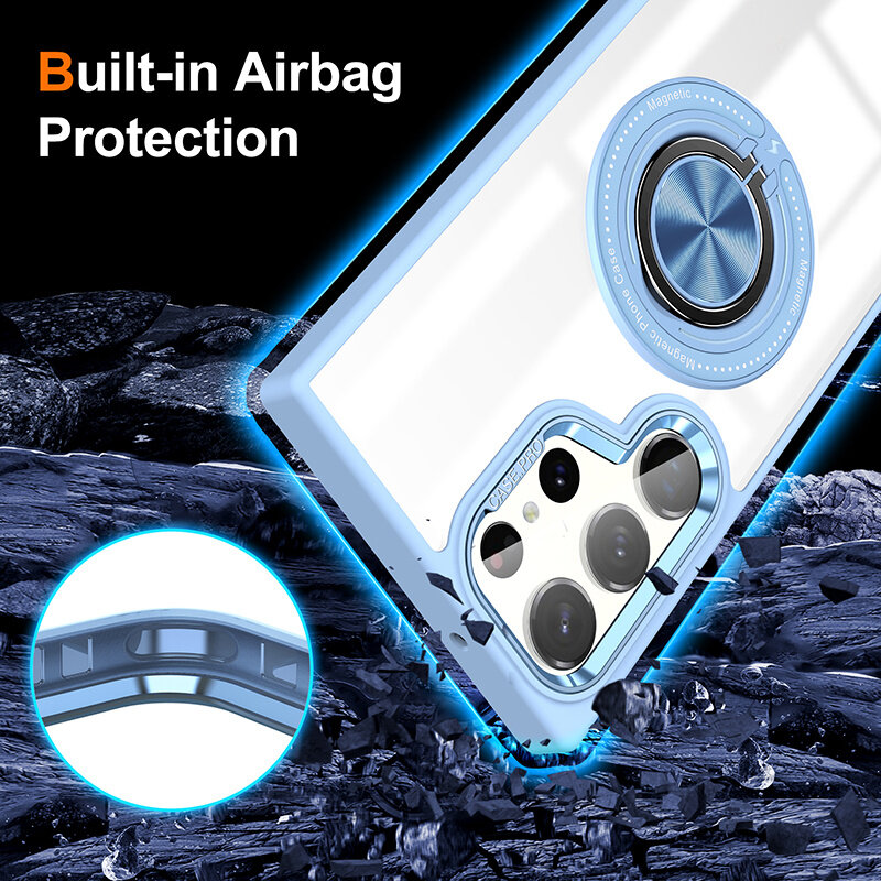 Smart Smart Magnetisk med 360 Graders Stand Cover til Samsung Galaxy S26 Ultra - Blå