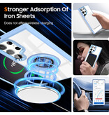 Smart Smart Magnetic met 360 Graden Standaard Hoesje voor Samsung Galaxy S26 Ultra - Blauw