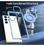 Smart Smart Magnetic met 360 Graden Standaard Hoesje voor Samsung Galaxy S26 Ultra - Blauw