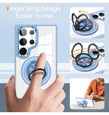 Smart Smart Magnetic met 360 Graden Standaard Hoesje voor Samsung Galaxy S26 Ultra - Blauw