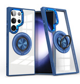 Smart Smart Magnetic met 360 Graden Standaard Hoesje voor Samsung Galaxy S26 Ultra - Donker Blauw