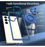 Smart Funda magnética inteligente con soporte de 360 grados para Samsung Galaxy S26 Ultra - Azul oscuro