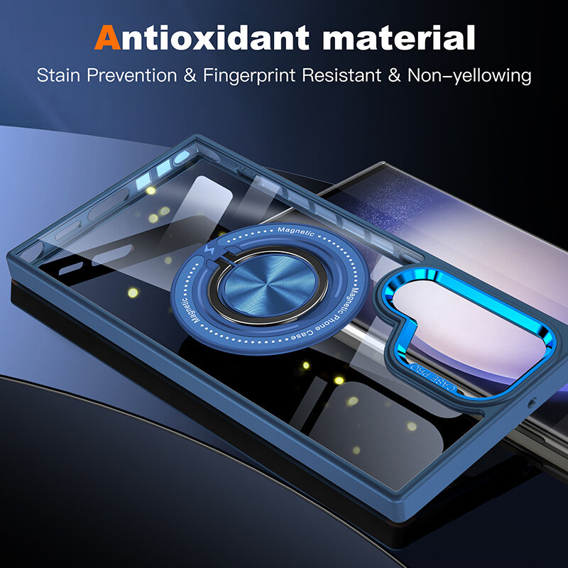 Smart Funda magnética inteligente con soporte de 360 grados para Samsung Galaxy S26 Ultra - Azul oscuro