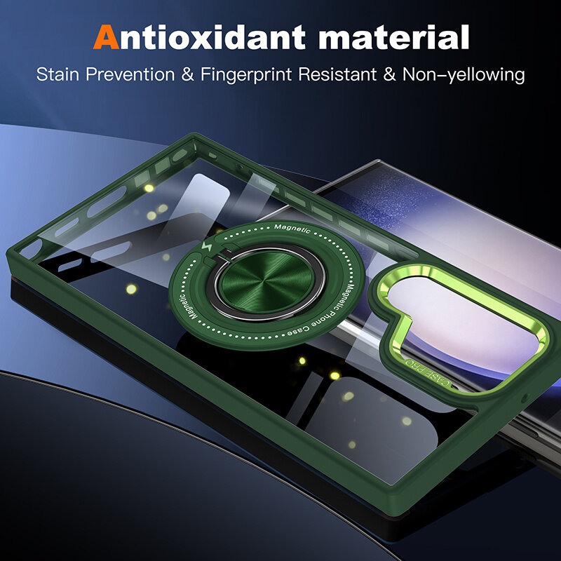 Smart Funda magnética inteligente con soporte de 360 grados para Samsung Galaxy S26 Ultra - Verde