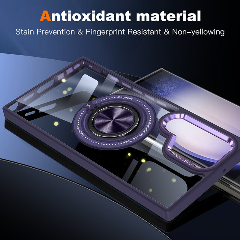 Smart Funda magnética inteligente con soporte de 360 grados para Samsung Galaxy S26 Ultra - Morado