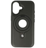 KaiYue Magsafe Schutzhülle in Lederoptik mit Ständer für iPhone 16 – Schwarz