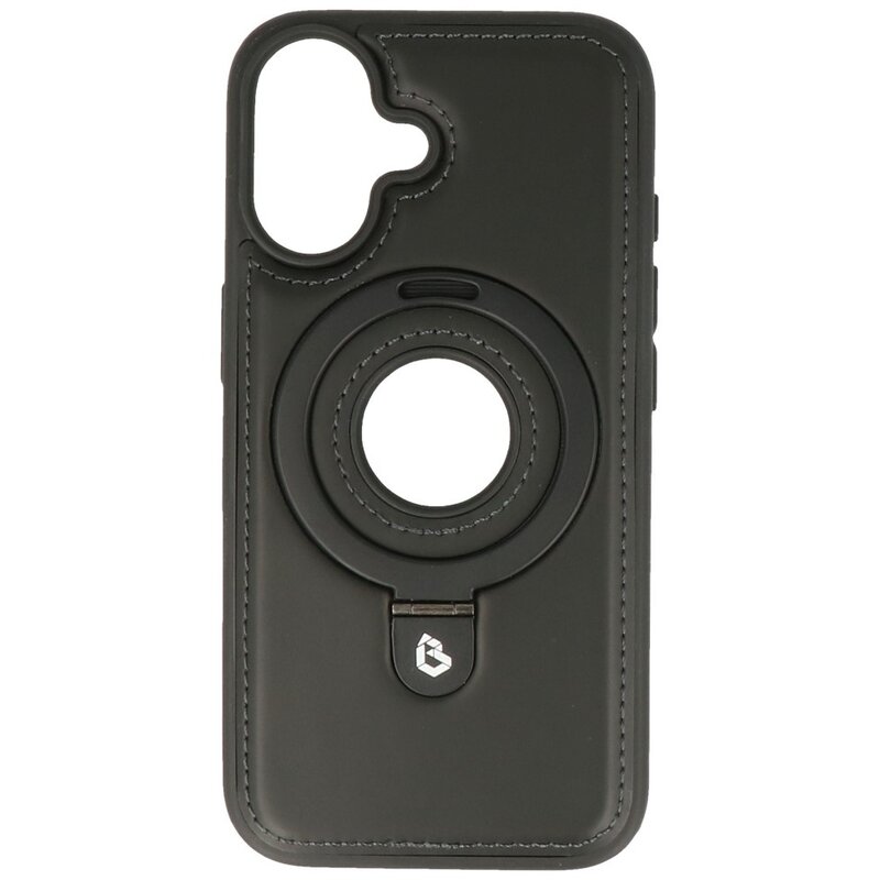 KaiYue Custodia Magsafe effetto pelle con supporto per iPhone 16 - Nera