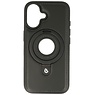 KaiYue Magsafe Leather-look Case with Stand for iPhone 16 - Black