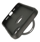 KaiYue Magsafe Lederlook met Standaard Hoesje voor iPhone 16 - Zwart