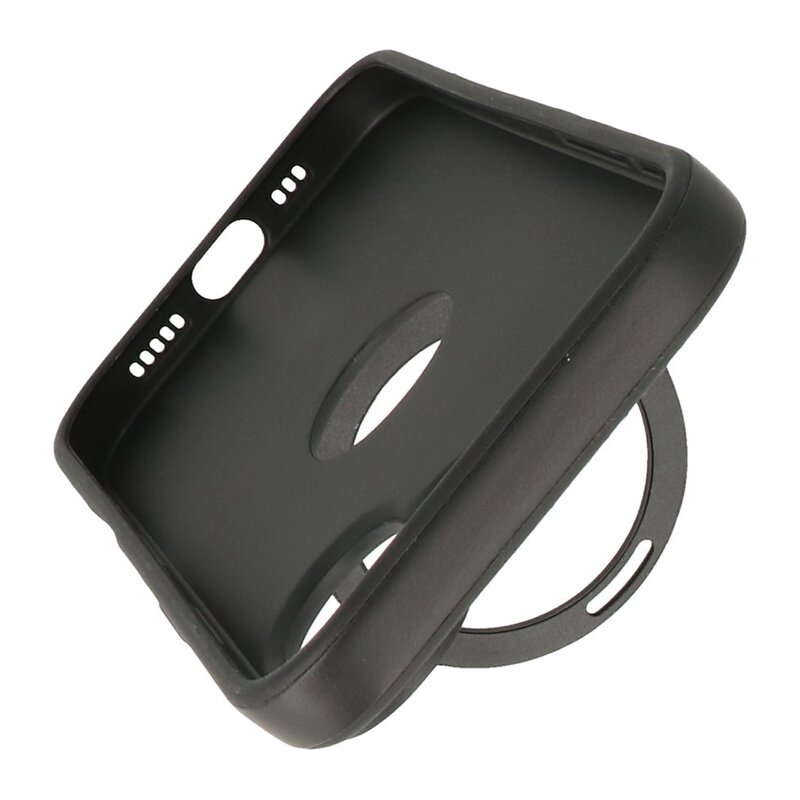 KaiYue Magsafe Lederlook met Standaard Hoesje voor iPhone 16 - Zwart