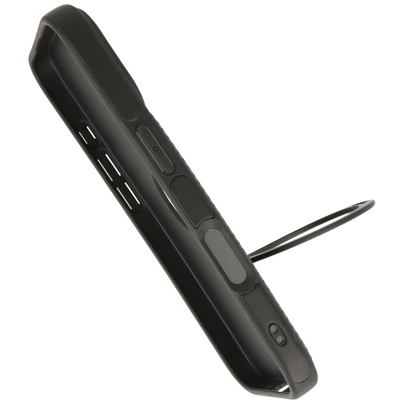 KaiYue Magsafe lædercover med stativ til iPhone 16 - sort