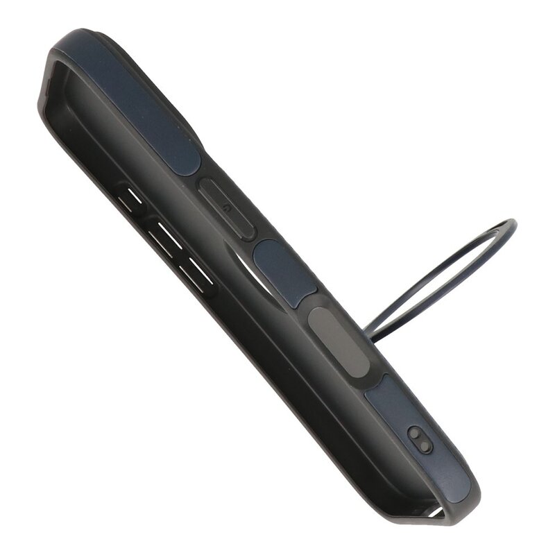 KaiYue Coque MagSafe aspect cuir avec étui standard pour iPhone 16 - Bleu marine