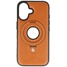 KaiYue Magsafe Lederlook met Standaard Hoesje voor iPhone 16 - Bruin