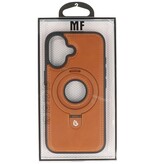 KaiYue Magsafe Lederlook met Standaard Hoesje voor iPhone 16 - Bruin