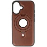 KaiYue Magsafe Lederlook met Standaard Hoesje voor iPhone 16 - Mocca