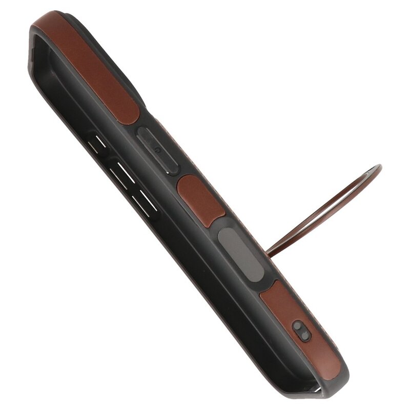 KaiYue Funda Magsafe con aspecto de cuero y funda estándar para iPhone 16 - Mocca