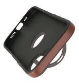 KaiYue Étui MagSafe aspect cuir avec coque standard pour iPhone 16 - Moka