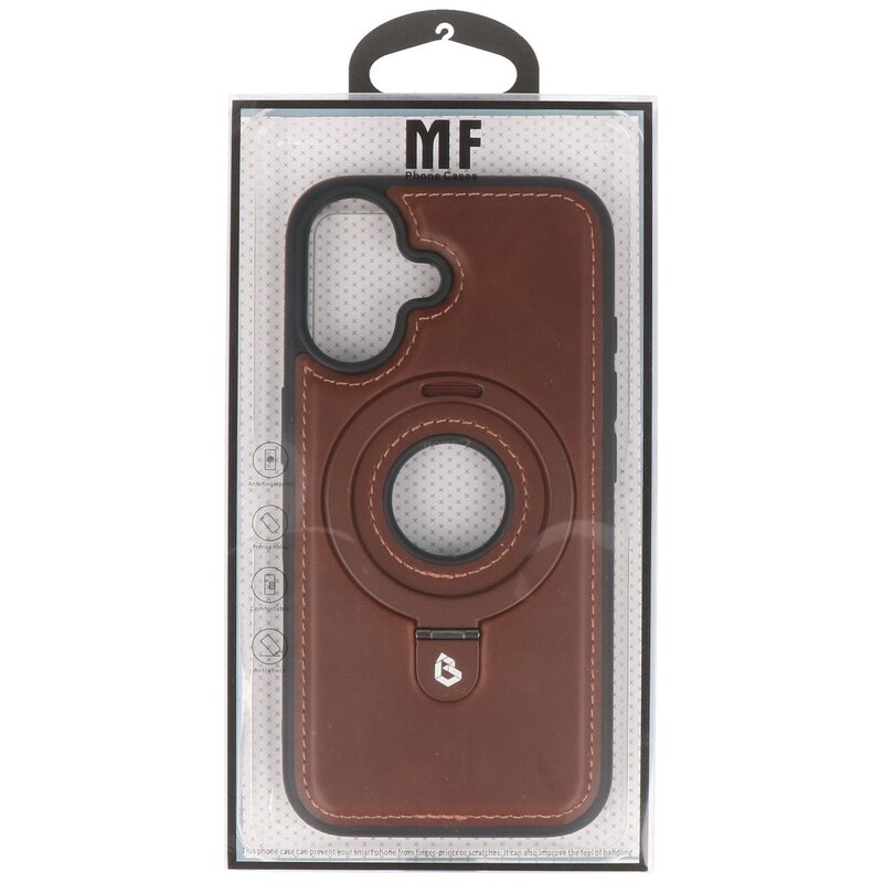 KaiYue Custodia Magsafe in similpelle con custodia standard per iPhone 16 - Mocca