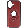 KaiYue Magsafe Leather Look with Standard Case for iPhone 16 - Bordeaux Red