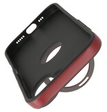 KaiYue Custodia Magsafe in similpelle con standard per iPhone 16 - Rosso Bordeaux