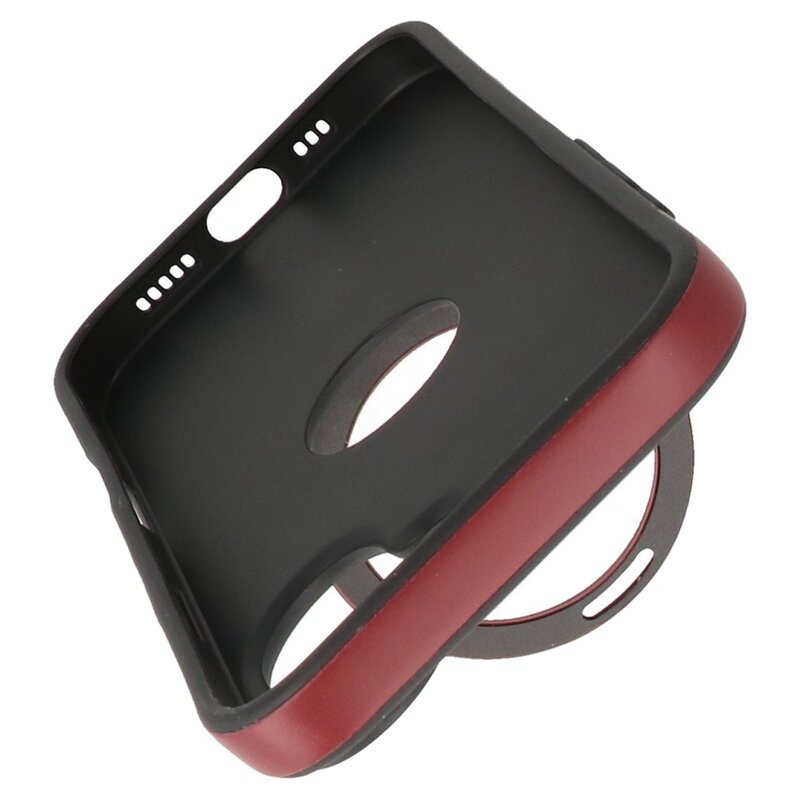 KaiYue Custodia Magsafe in similpelle con standard per iPhone 16 - Rosso Bordeaux