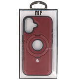 KaiYue Custodia Magsafe in similpelle con standard per iPhone 16 - Rosso Bordeaux