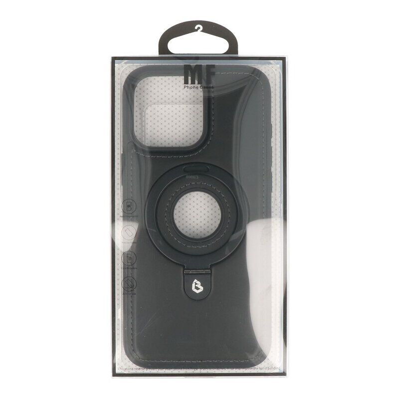 KaiYue Custodia Magsafe in similpelle con standard per iPhone 16 Pro - Nero