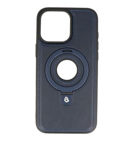 KaiYue Magsafe Leather Look with Standard Case for iPhone 16 Pro - Navy
