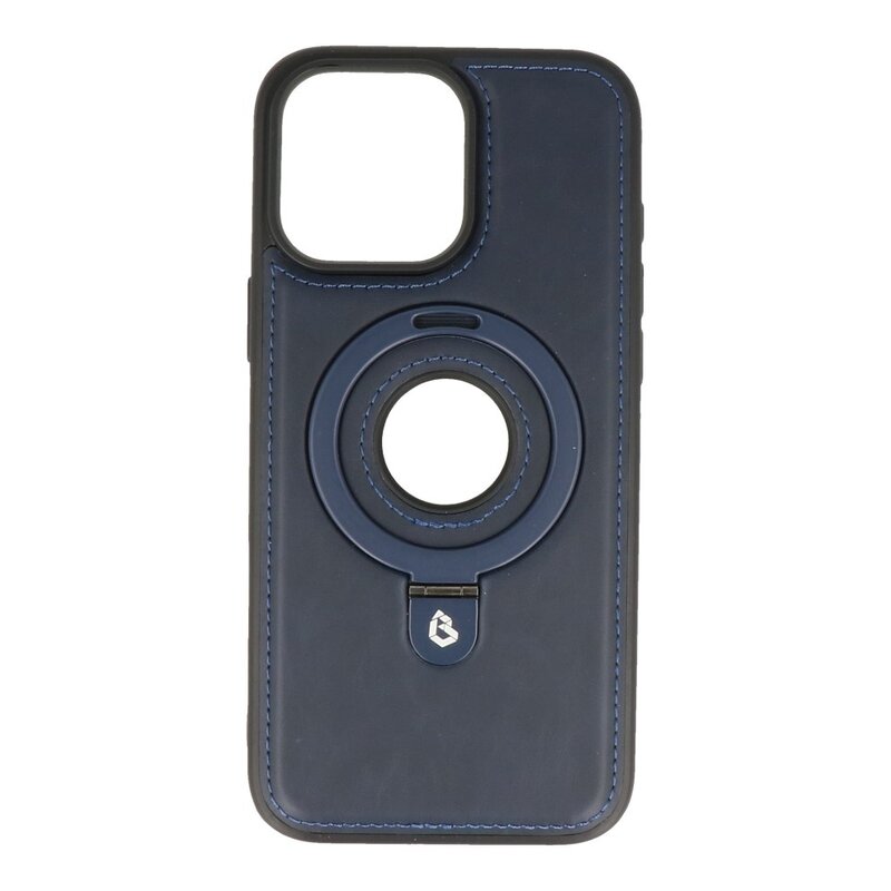 KaiYue Magsafe Lederlook met Standaard Hoesje voor iPhone 16 Pro - Navy