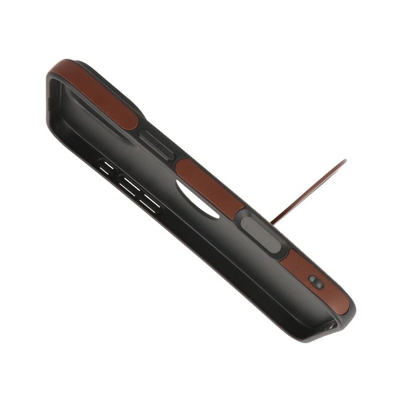 KaiYue Funda Magsafe con aspecto de cuero y funda estándar para iPhone 16 Pro Max - Mocca