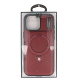 KaiYue Custodia Magsafe in similpelle con standard per iPhone 17 Pro - Rosso Bordeaux