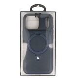 KaiYue Magsafe Lederlook met Standaard Hoesje voor iPhone 17 Pro Max - Navy