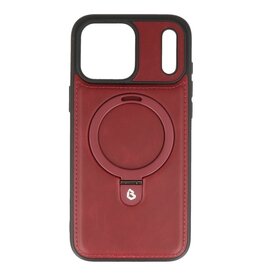 KaiYue Magsafe Leather Look with Standard Case for iPhone 17 Pro Max - Bordeaux Red