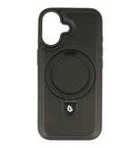 KaiYue Magsafe Leather Look with Standard Case for iPhone 17 - Black