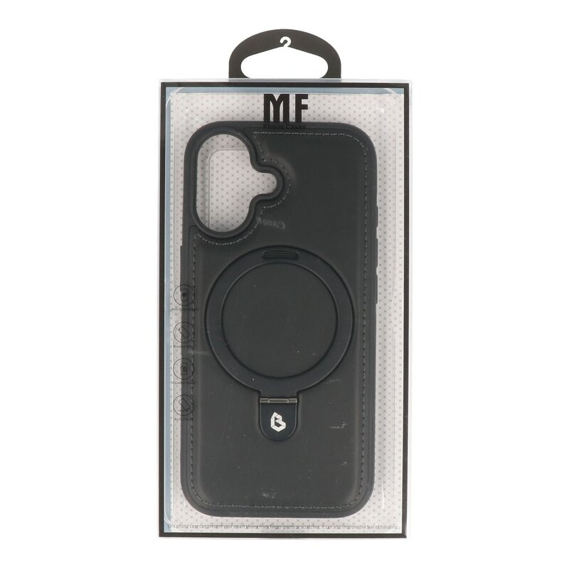 KaiYue Magsafe Leather Look with Standard Case for iPhone 17 - Black