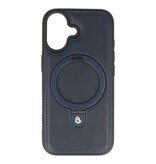 KaiYue Magsafe Lederlook met Standaard Hoesje voor iPhone 17 - Navy