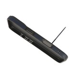 KaiYue Magsafe Lederlook met Standaard Hoesje voor iPhone 17 - Navy