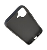 KaiYue Coque MagSafe aspect cuir avec étui standard pour iPhone 17 - Bleu marine