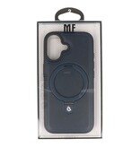 KaiYue Funda Magsafe con aspecto de cuero y funda estándar para iPhone 17 - Azul marino