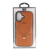 KaiYue Magsafe Lederlook met Standaard Hoesje voor iPhone 17 - Bruin