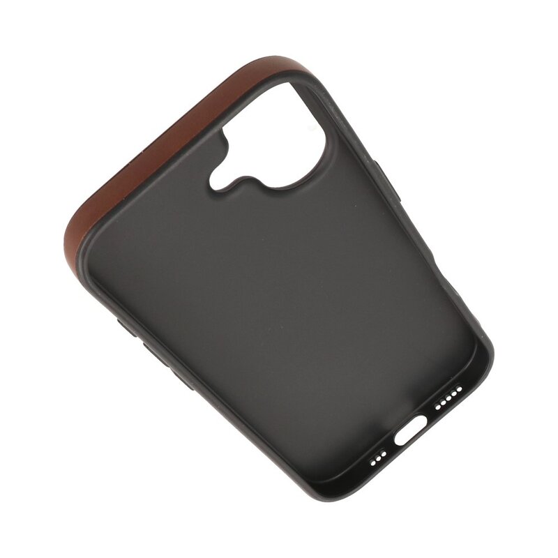 KaiYue Étui MagSafe aspect cuir avec coque standard pour iPhone 17 - Moka