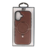 KaiYue Étui MagSafe aspect cuir avec coque standard pour iPhone 17 - Moka