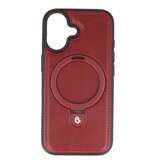 KaiYue Magsafe - Funda estándar de piel sintética para iPhone 17 - Rojo Burdeos