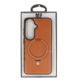 KaiYue Magsafe Lederlook met Standaard Hoesje voor Samsung Galaxy S26 - Bruin