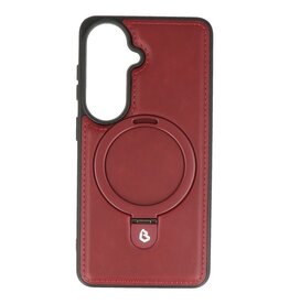 KaiYue Magsafe Leather Look with Standard Case for Samsung Galaxy S26 - Bordeaux Red