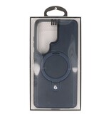 KaiYue Magsafe Lederlook met Standaard Hoesje voor Samsung Galaxy S26 Ultra - Navy