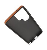 KaiYue Funda Magsafe con aspecto de cuero y funda estándar para Samsung Galaxy S26 Ultra - Marrón